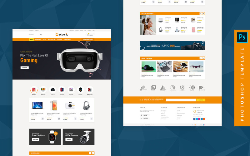 Axtronic - eCommerce Photoshop Template