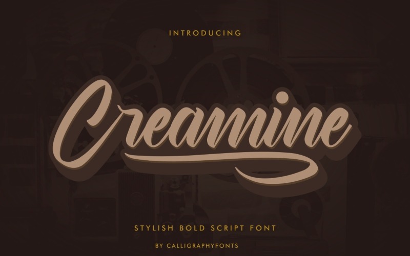 Creamine belettering kalligrafie lettertype