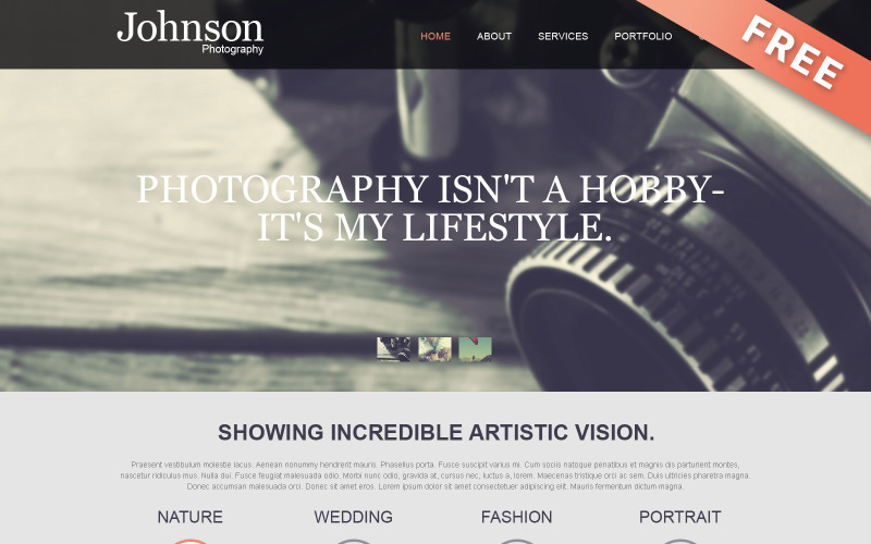 Johnson - gratis fotografportföljmuseemall