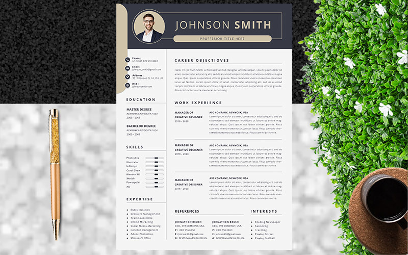 Modelo de currículo de Johnson S Smith