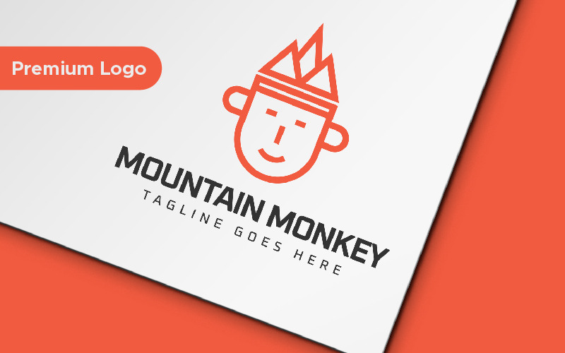 Modelo de logotipo do macaco da montanha