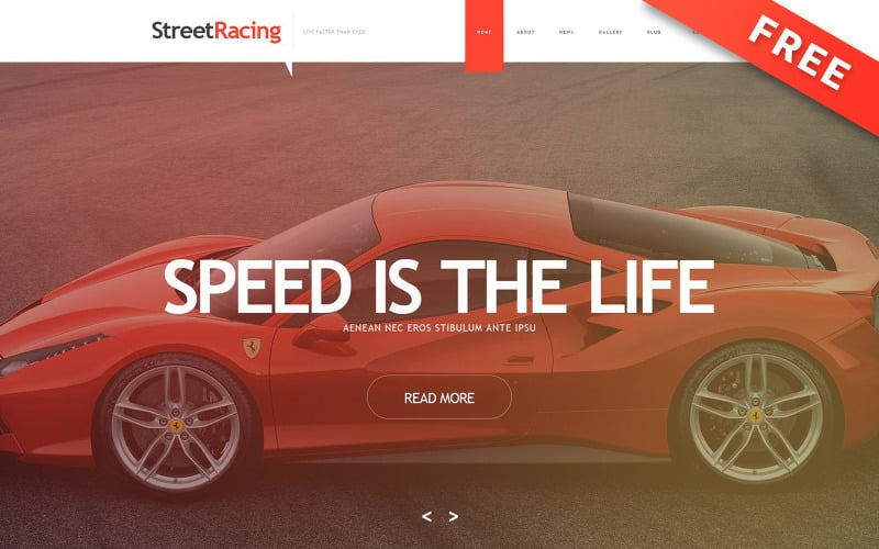 Street Racing - Plantilla Parallax Muse gratuita de carreras de coches