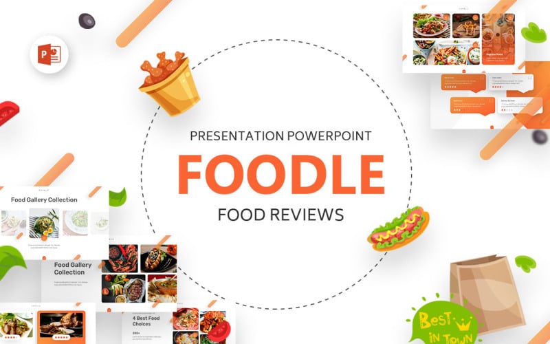 Foodle Food Review PowerPoint-mallar