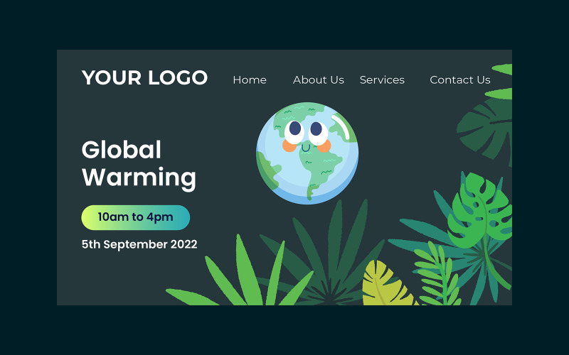 Ilustración de Vector moderno natural de calentamiento global