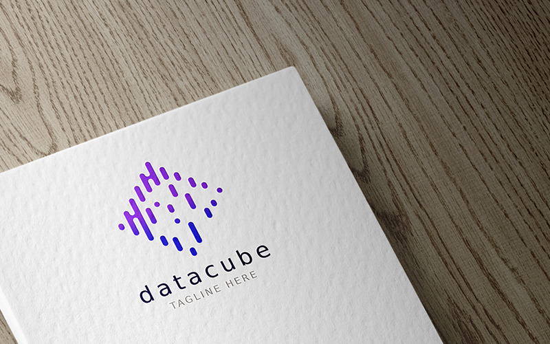 Modello di logo del cubo di dati professionale