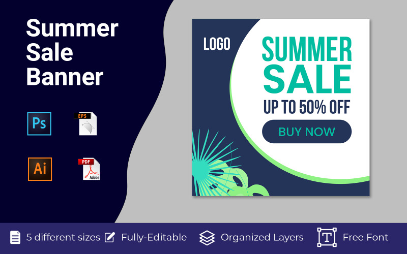 Social Media Posts Summer Sale Templates Design