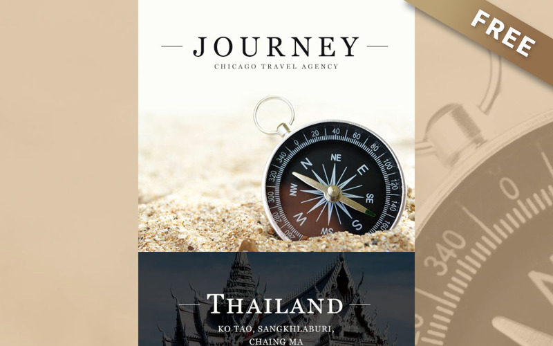 Journey - Plantilla de boletín informativo adaptable para agencias de viajes gratis