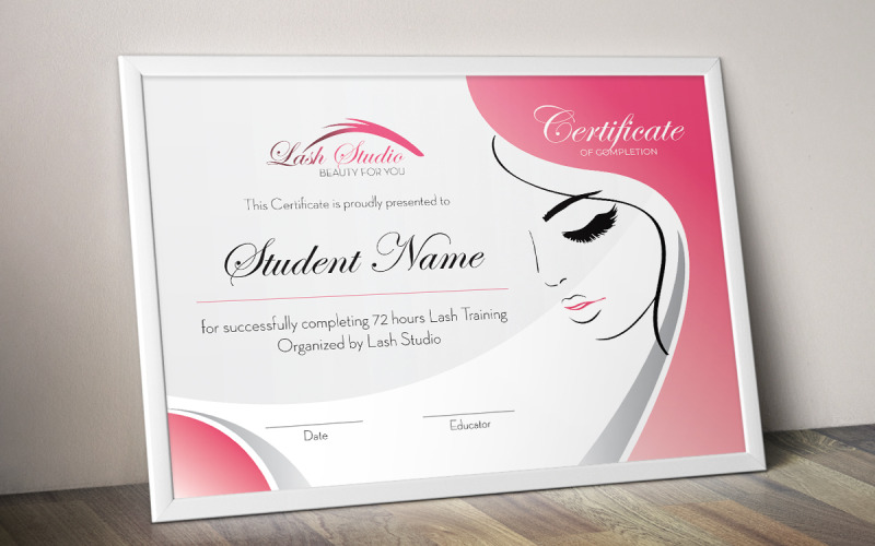 Kirpik Uzantıları Micro Blading Sertifika şablonu