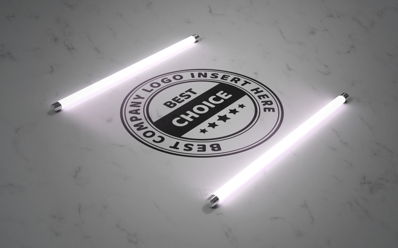 Logo in the Light of Fluorescent Lamps - Graphics Mockup