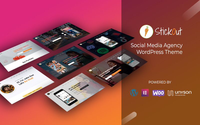 StickOut WordPress Theme - Thema der Social Media Management Agency