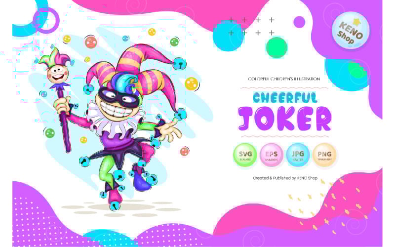 Vecteur de joker de dessin animé joyeux