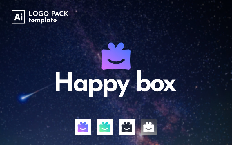 HappyBox - бесплатный минимальный шаблон логотипа