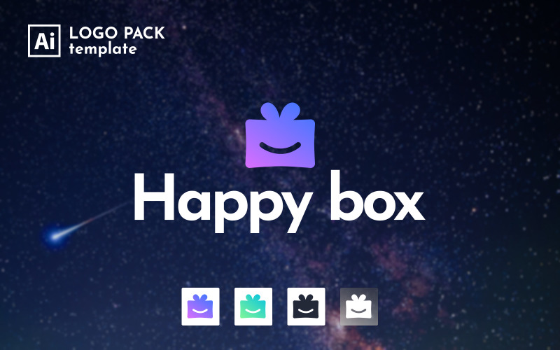 HappyBox - darmowy minimalny szablon logo