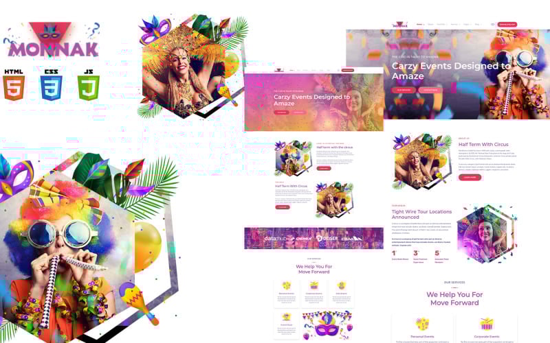 Modelo HTML5 de Eventos de Entretenimento Monnak