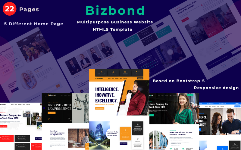 Bizbond - Modèle d'entreprise HTML polyvalent
