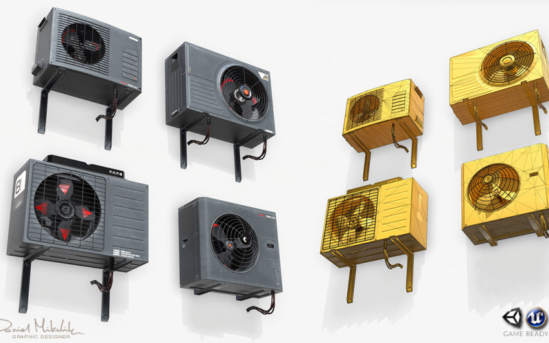 Sci-fi Airconditiong PBR Low Poly Modèle 3D