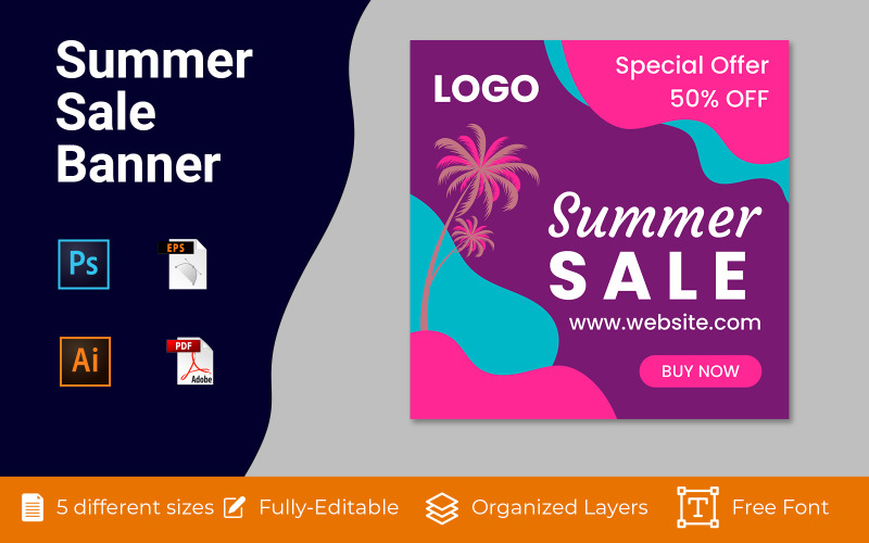 Sommarförsäljning Social Annonsdesign