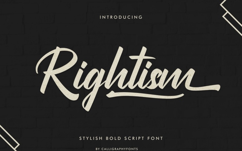 Rightism handskriven pensel kalligrafi typsnitt