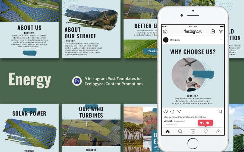 Alternative Energy Instagram Post Template