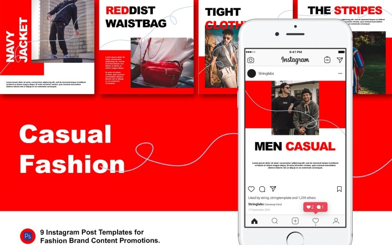 Casual Fashion Instagram Post Template TemplateMonster