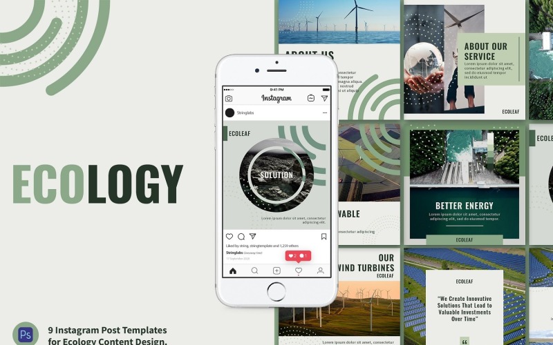Modèle de publication Instagram écologie