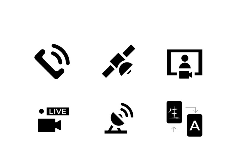 Communicatie Icon Set Vector Template