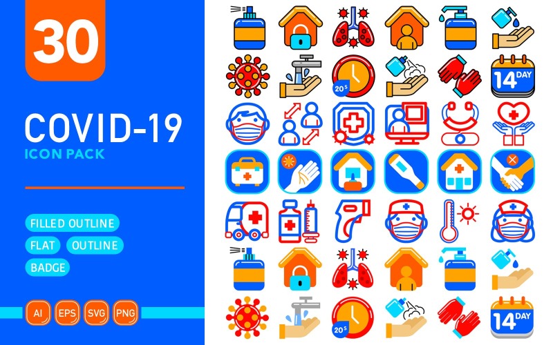 Covid-19 - Векторный Icon Pack