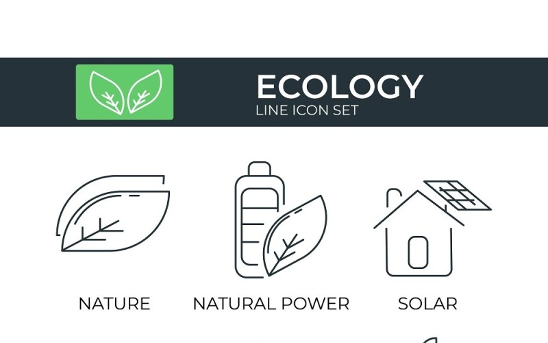 Ecologie en Bio Icon Set Vector Template