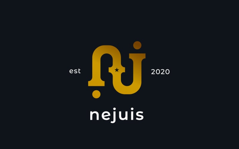 Élégant - Modèle de conception de logo lettre NJ