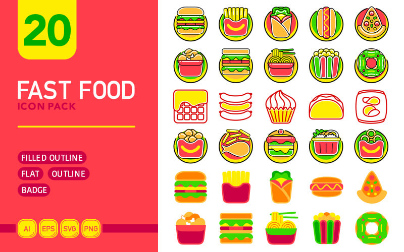 Fast Food - Vector Icon Pack