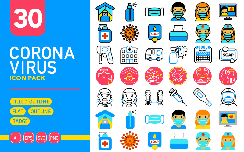 Koronavirus - Vector Icon Pack