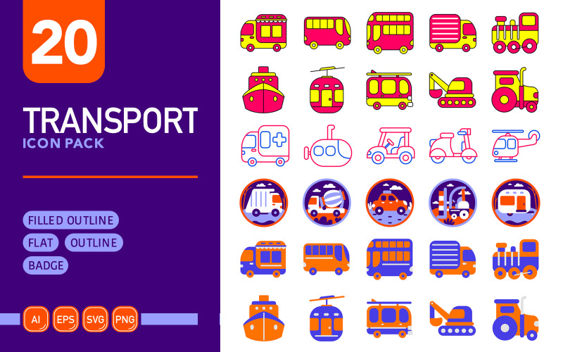 Közlekedés - Vector Icon Pack