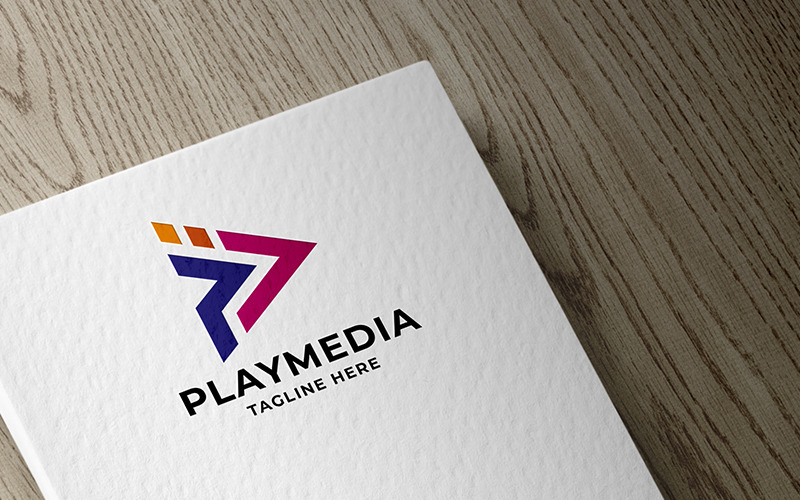 Logo professionale della lettera P di Play Media