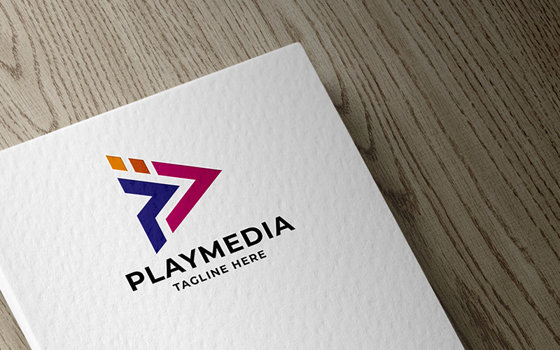 Logotipo profissional da Play Media Letter P