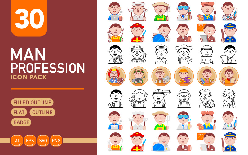 Man Profession - Vector Icon Pack