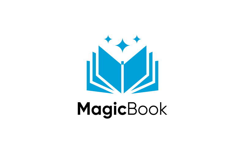 Modèle de conception de logo de livre magique