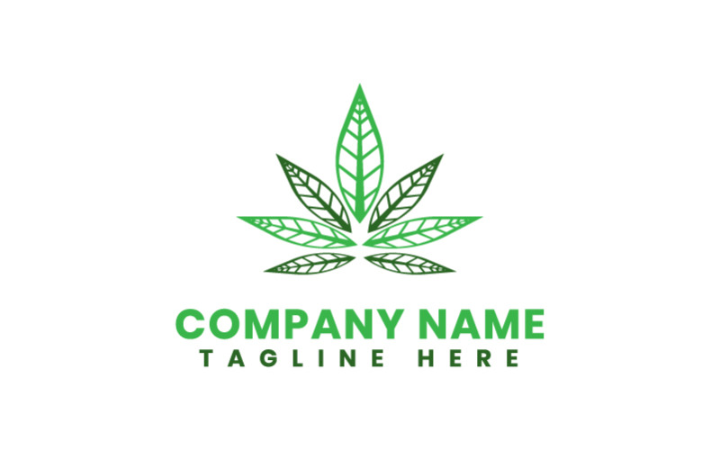 Modello di logo aziendale Eco Canna Leaf