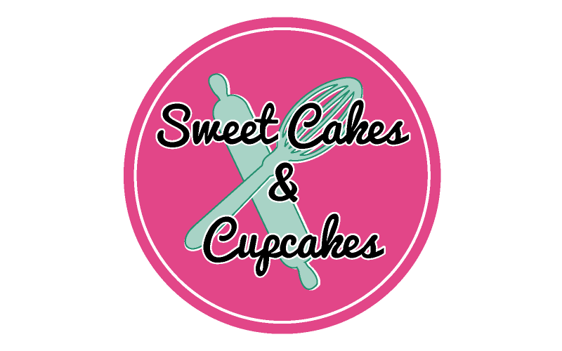 Édes sütemények és cupcakes logósablon