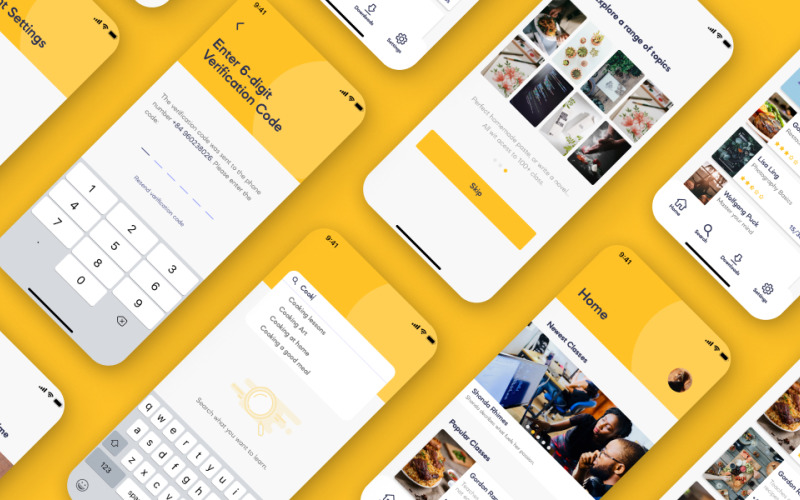 Edupi — zestaw UI aplikacji mobilnej do e-learningu