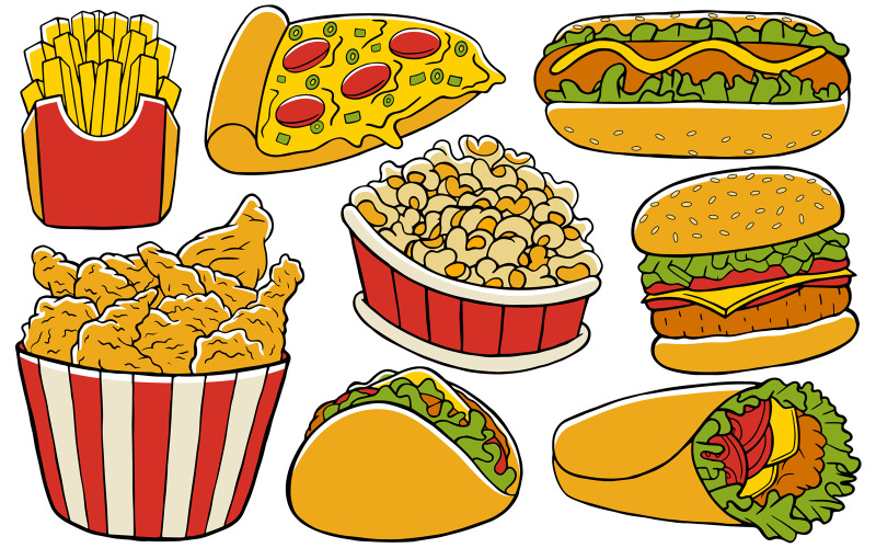 Fast Food - Doodle Vector # 01