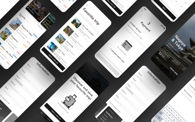 LiTour - Resebokning UI-kit för mobilapp