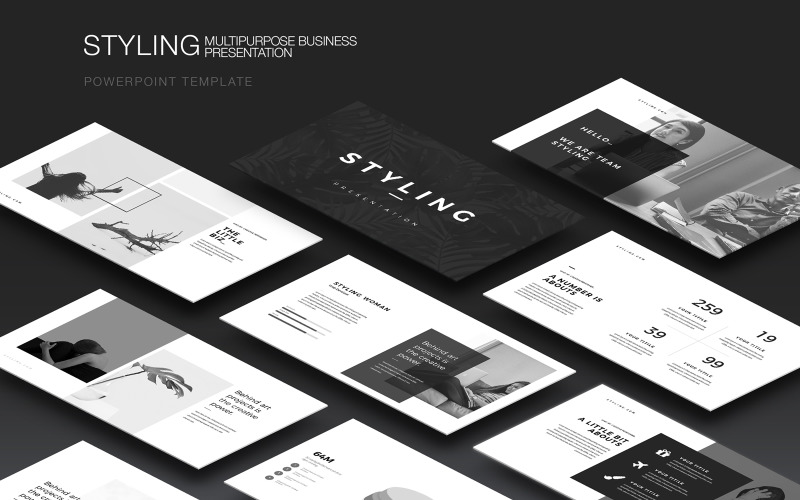 Modello PowerPoint Per Lo Styling Minimale - TemplateMonster