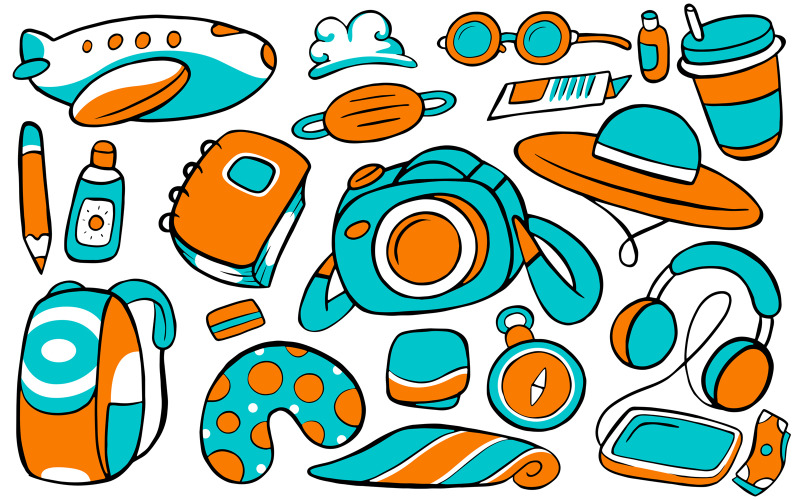 Podróże - Doodle wektor #01