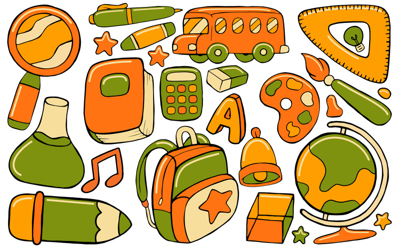 Regreso a la escuela - Doodle Vector # 01