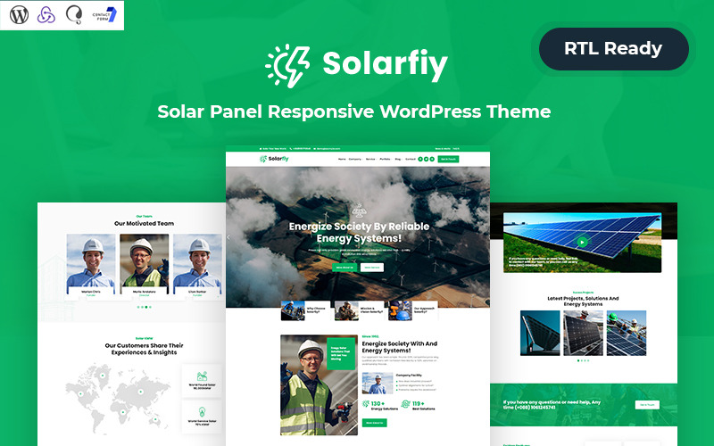 Solarfiy - Responsivt WordPress-tema för solpaneler