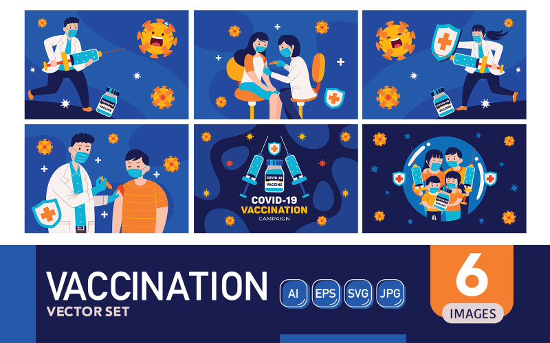 Vaccination - ensemble de graphiques vectoriels