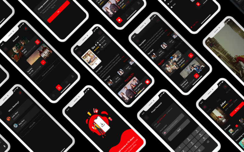 WaFilm - zábavní mobilní aplikace UI Kit