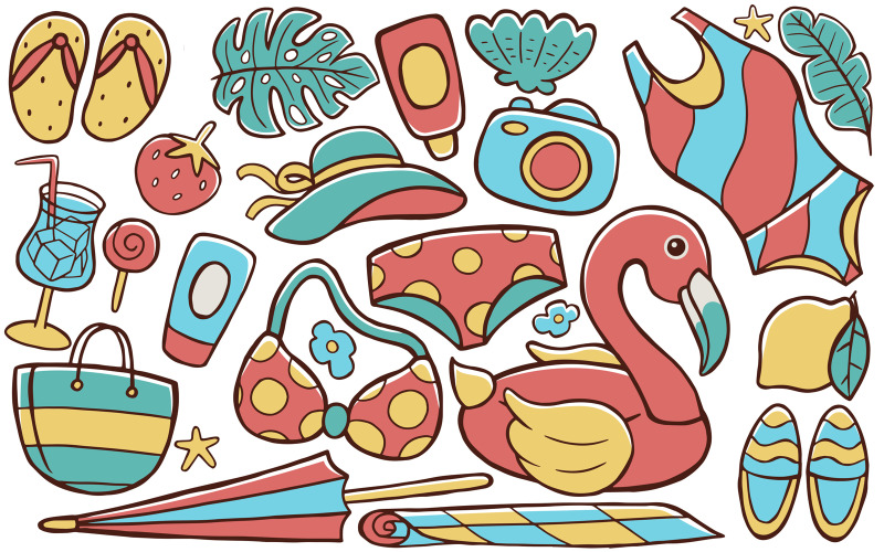 Yaz - Doodle Vektör #02