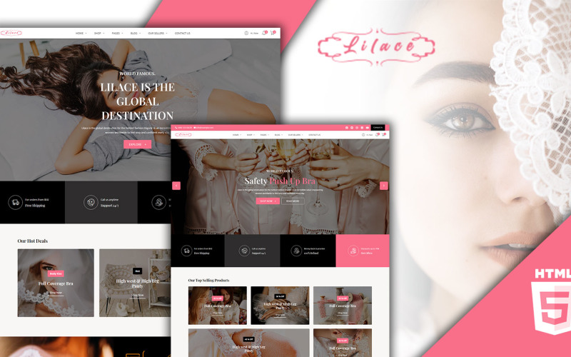 Lilace - Lingerie HTML Template