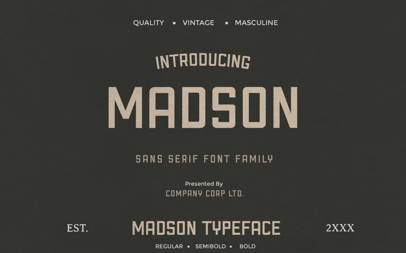 Madson - Mannelijke moderne lettertypen